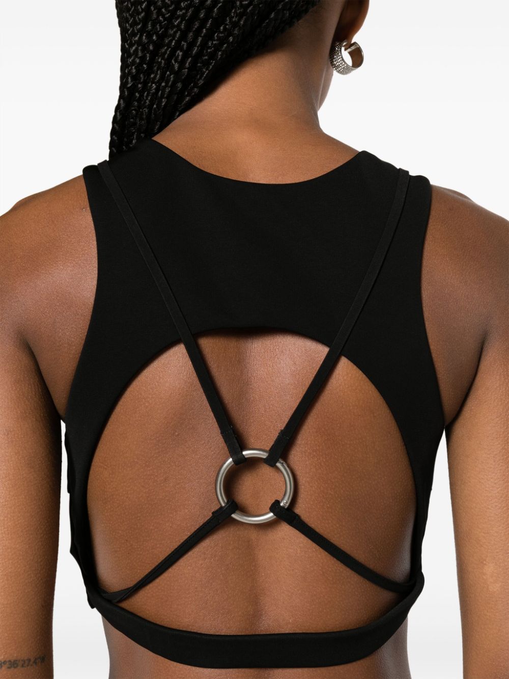 OFF-WHITE WOMEN Laceup Harness Bra Black/White - MAISONDEFASHION.COM