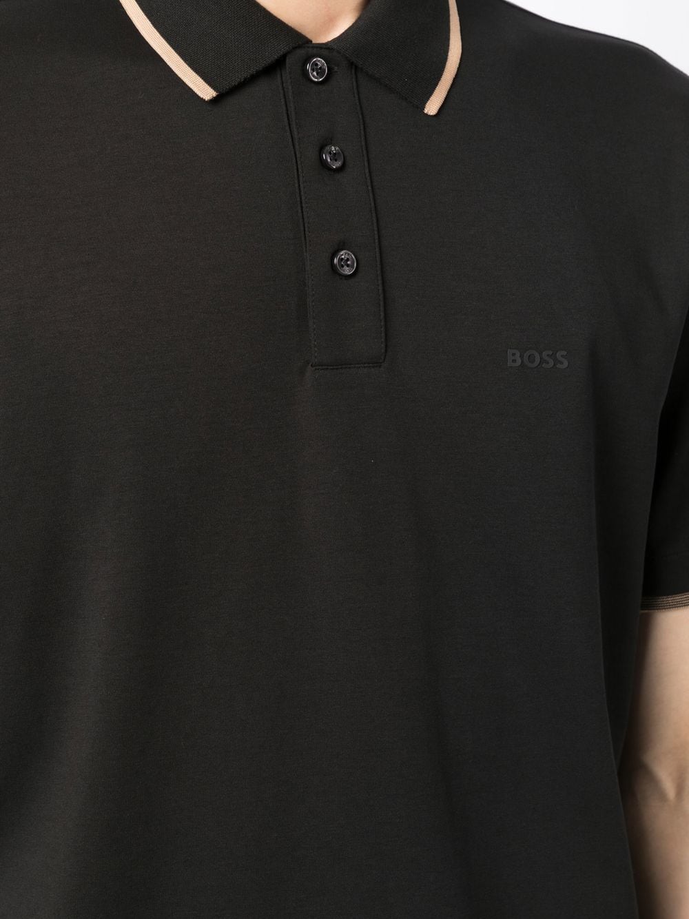 BOSS Parlay Polo Shirt Black - MAISONDEFASHION.COM