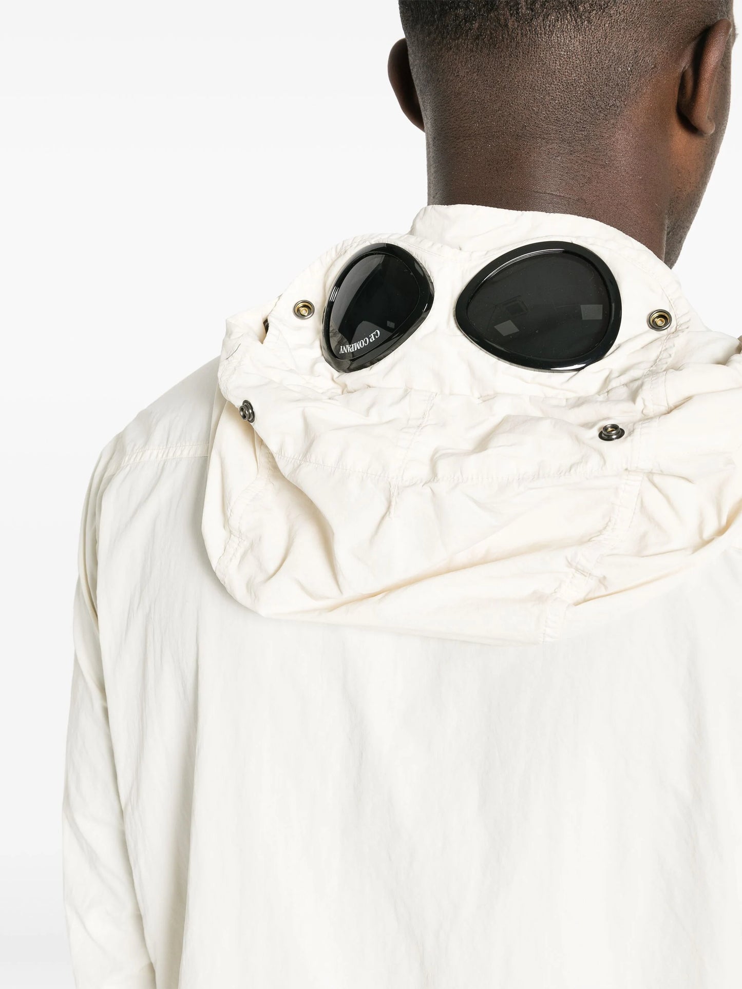 flatt nylon goggle overshirt C.P. COMPANY Flatt Nylon Goggle Overshirt Button Up Jacket Beige – MAISONDEFASHION.COM