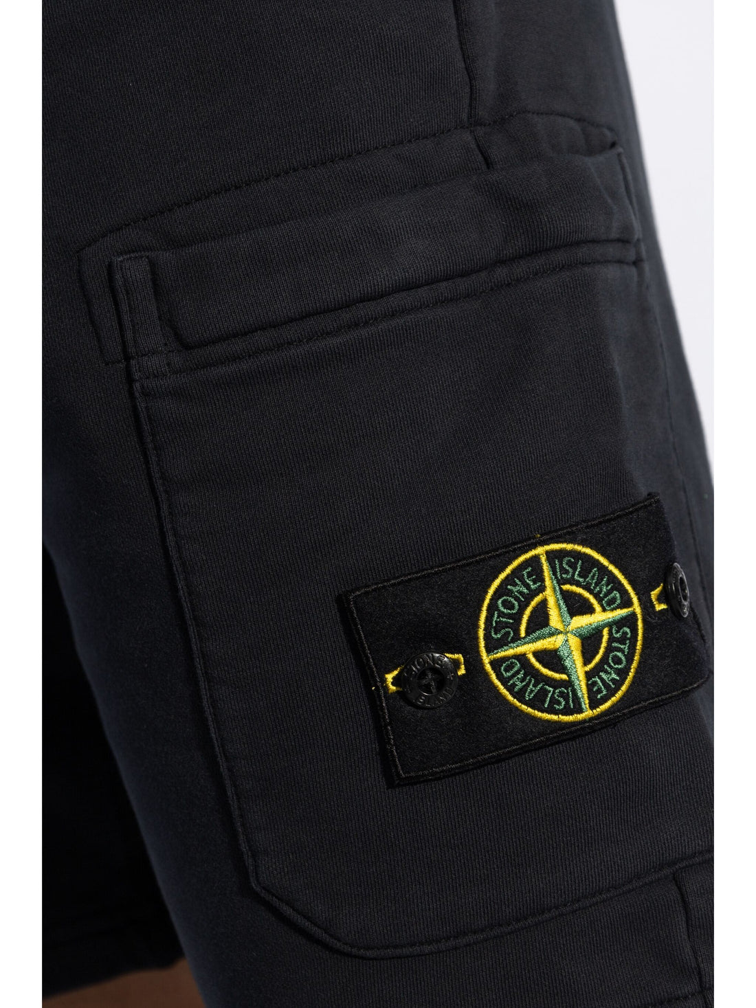 STONE ISLAND Compass Badge Cotton Shorts Black