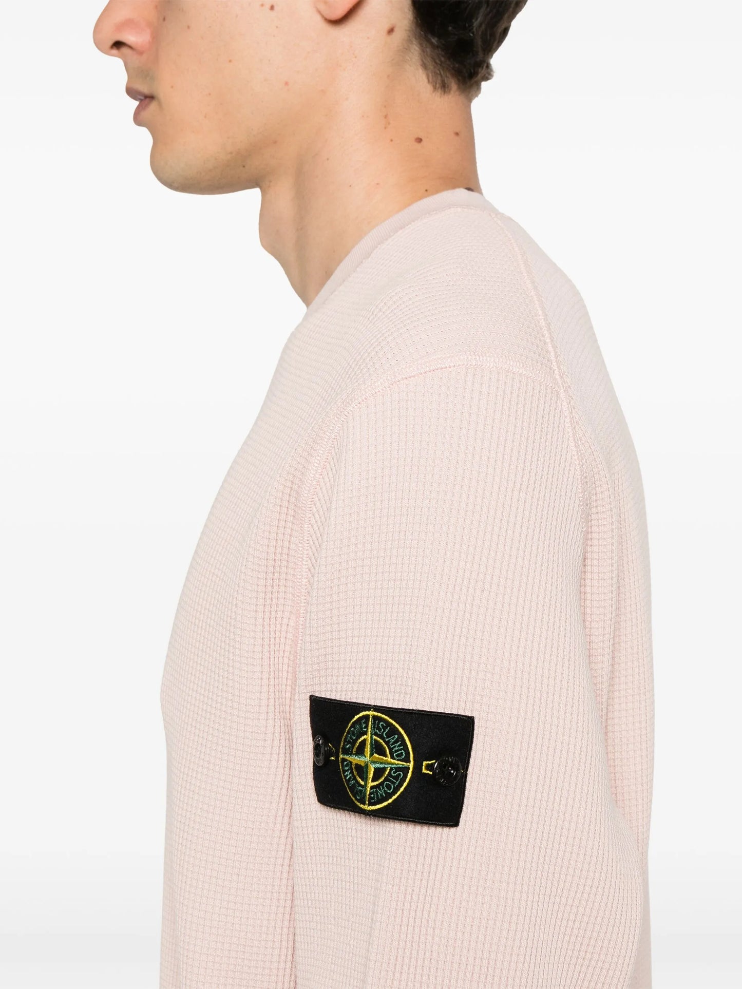 スウェット・トレーナー STONE  Waffle Fleece Crewneck Sweatshirt Antique Rose STONE ISLAND Waffle Fleece Crewneck Sweatshirt Antique Rose