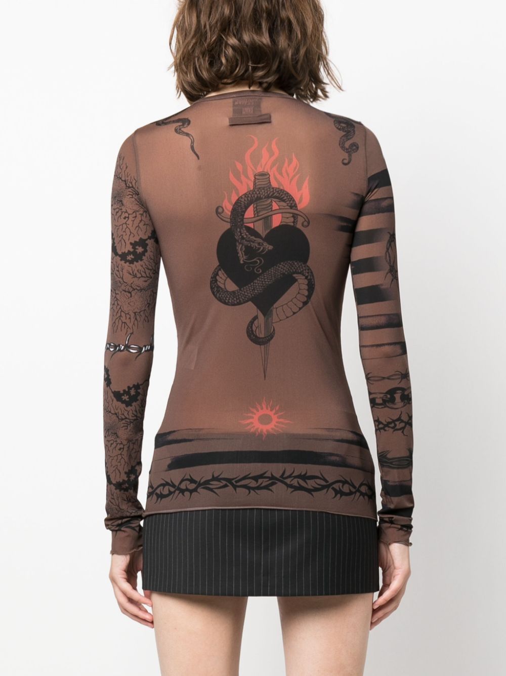 JEAN PAUL GAULTIER WOMEN Crew Neck Long Sleeves Printed