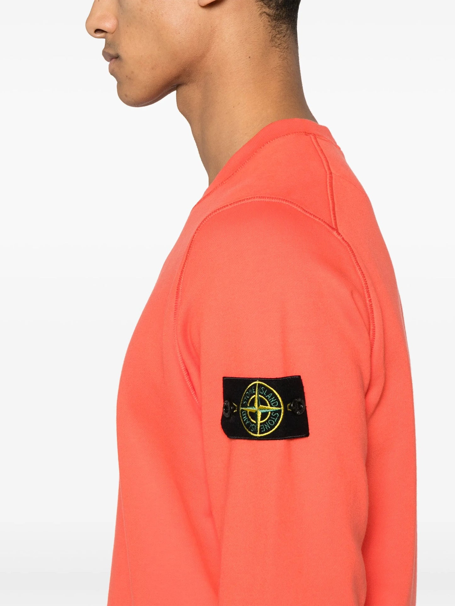 スウェット・トレーナー STONE Logo Patch Cotton Sweatshirt Papaya STONE ISLAND Logo Patch Cotton Sweatshirt Papaya