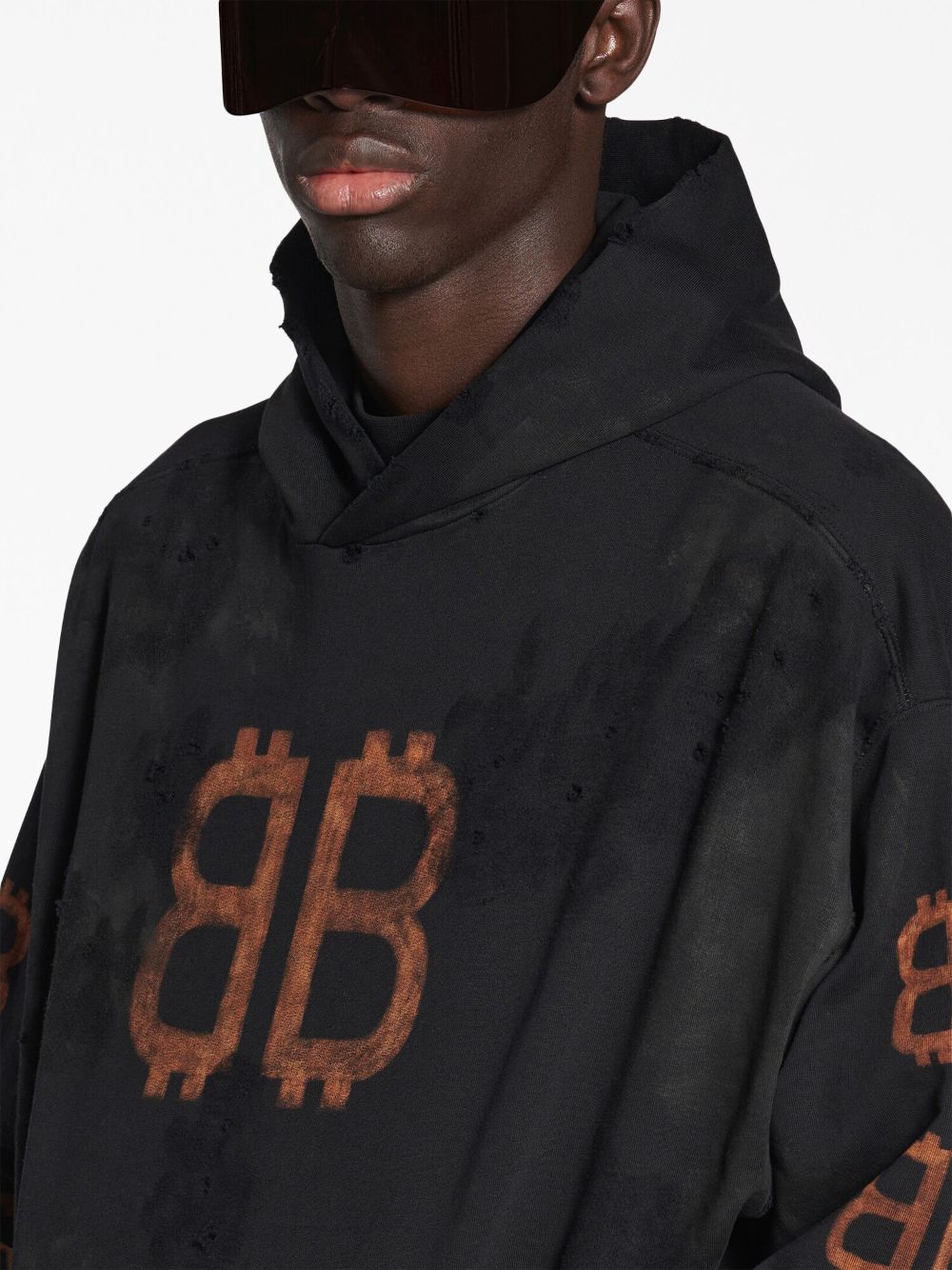 BALENCIAGA MEN Crypto BB Print Hoodie Black – MAISONDEFASHION.COM