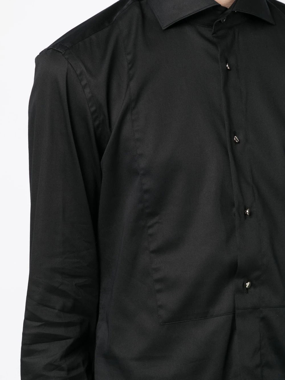 BOSS Slim-fit Dress Shirt Black - MAISONDEFASHION.COM