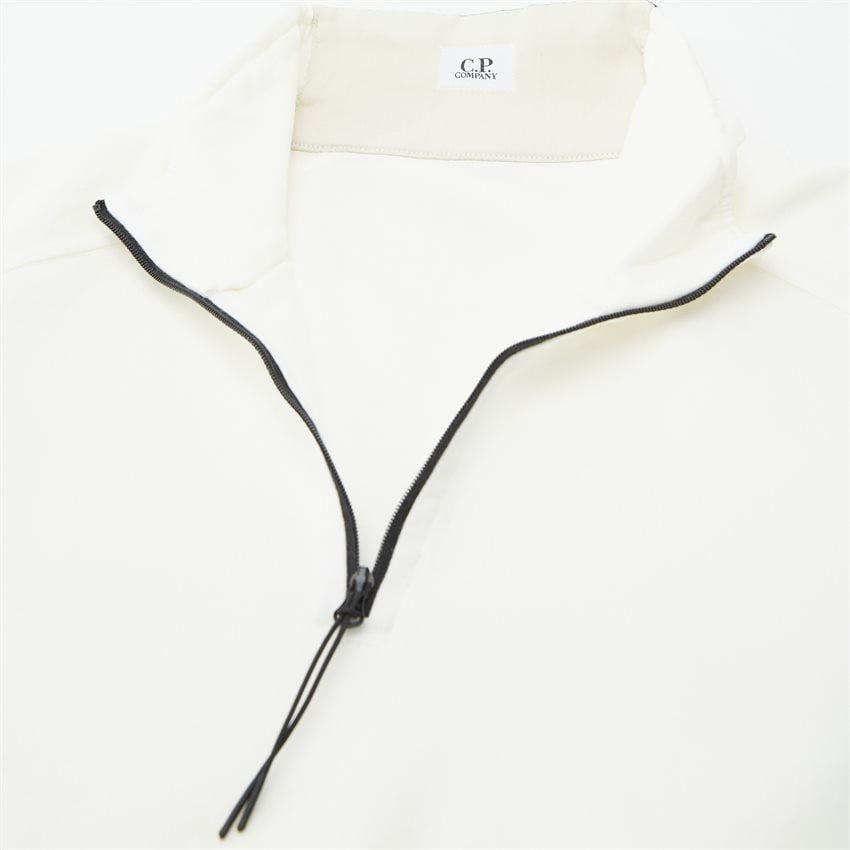 C.P. COMPANY Logo Lens Patch Detail Half Zip Sweatshirt Gauze White