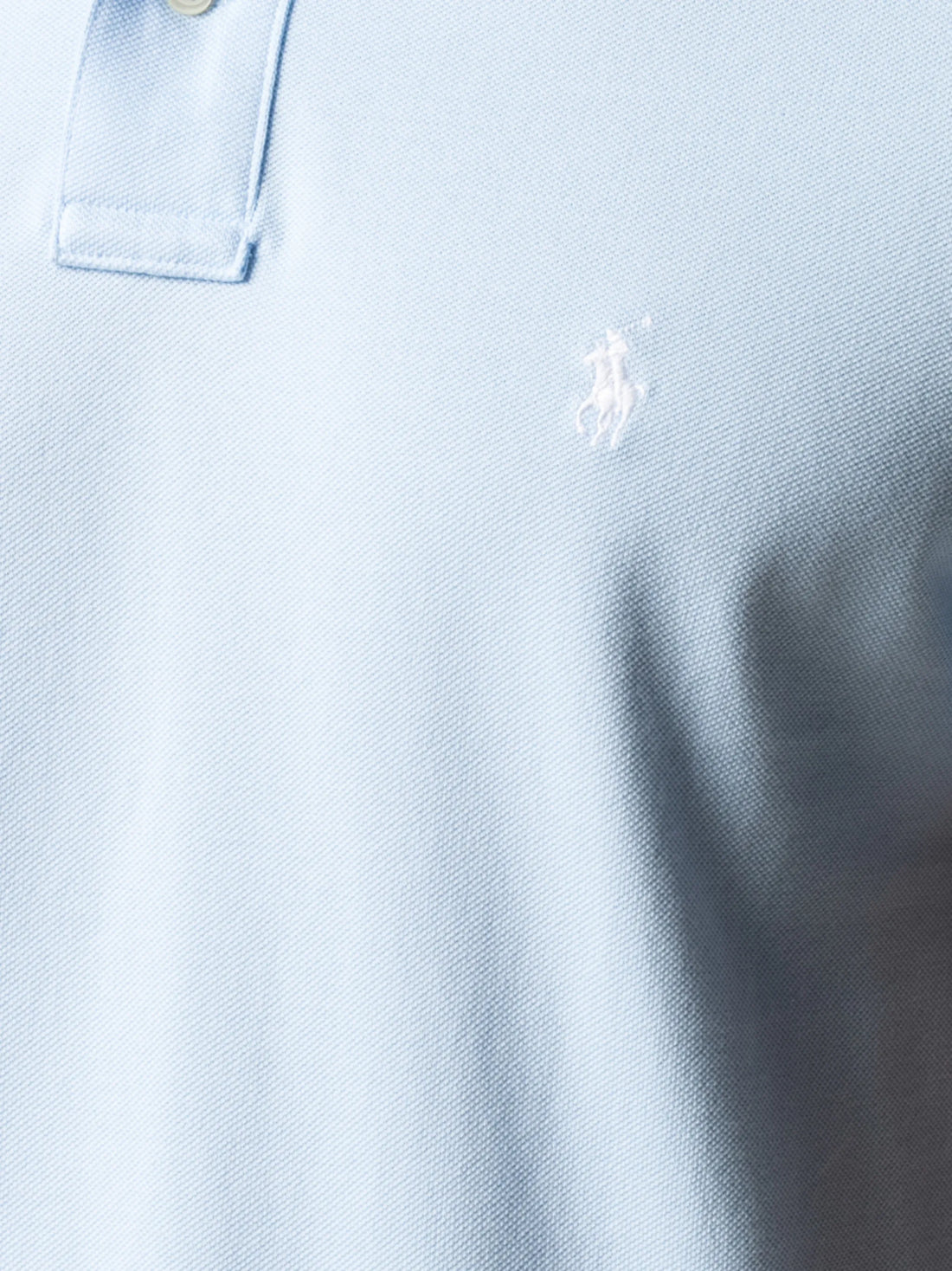 RALPH LAUREN The Iconic Mesh Logo Polo Shirt Light Blue