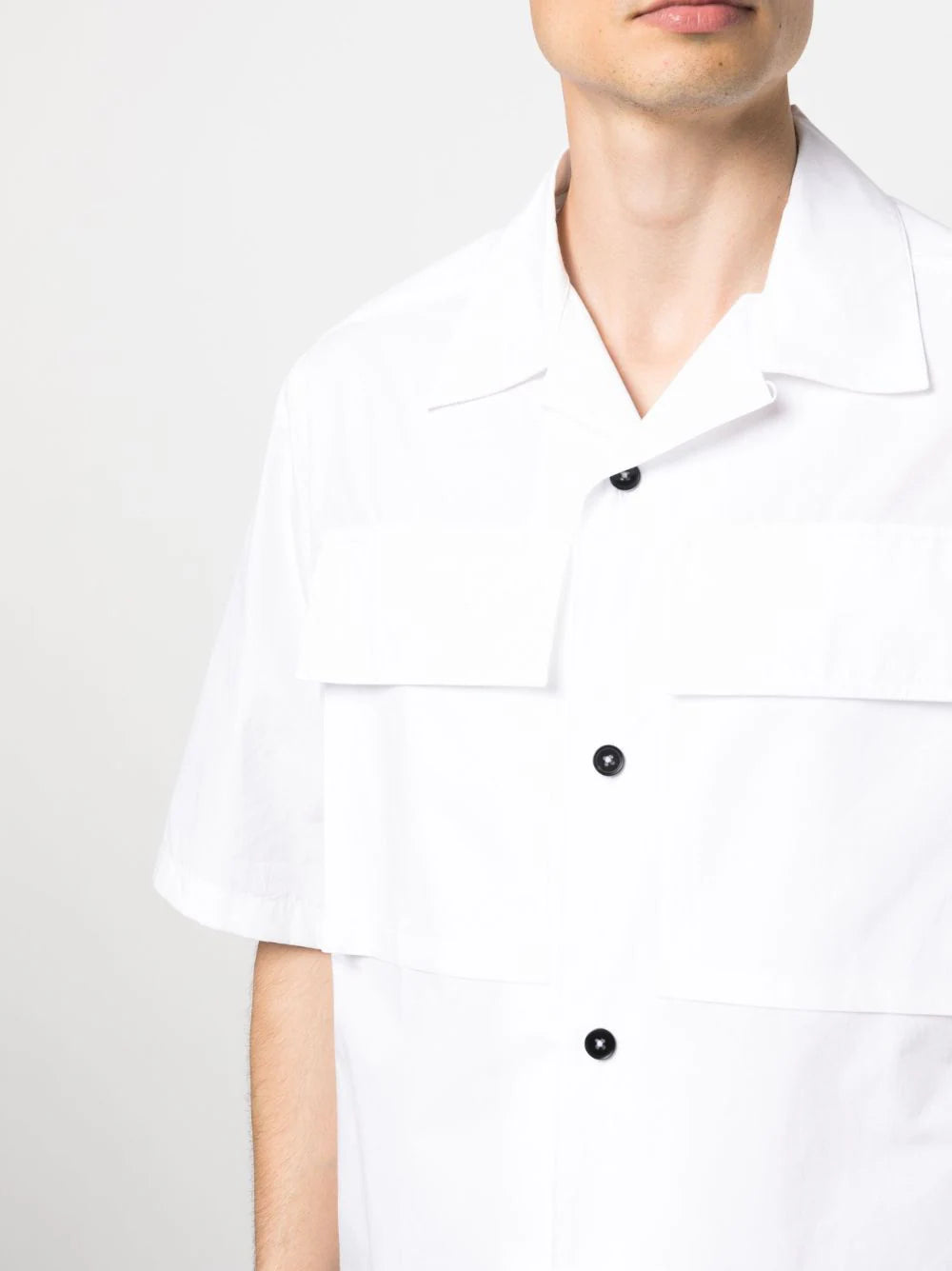 JIL SANDER MEN Flap Pocket Cotton Shirt White - MAISONDEFASHION.COM