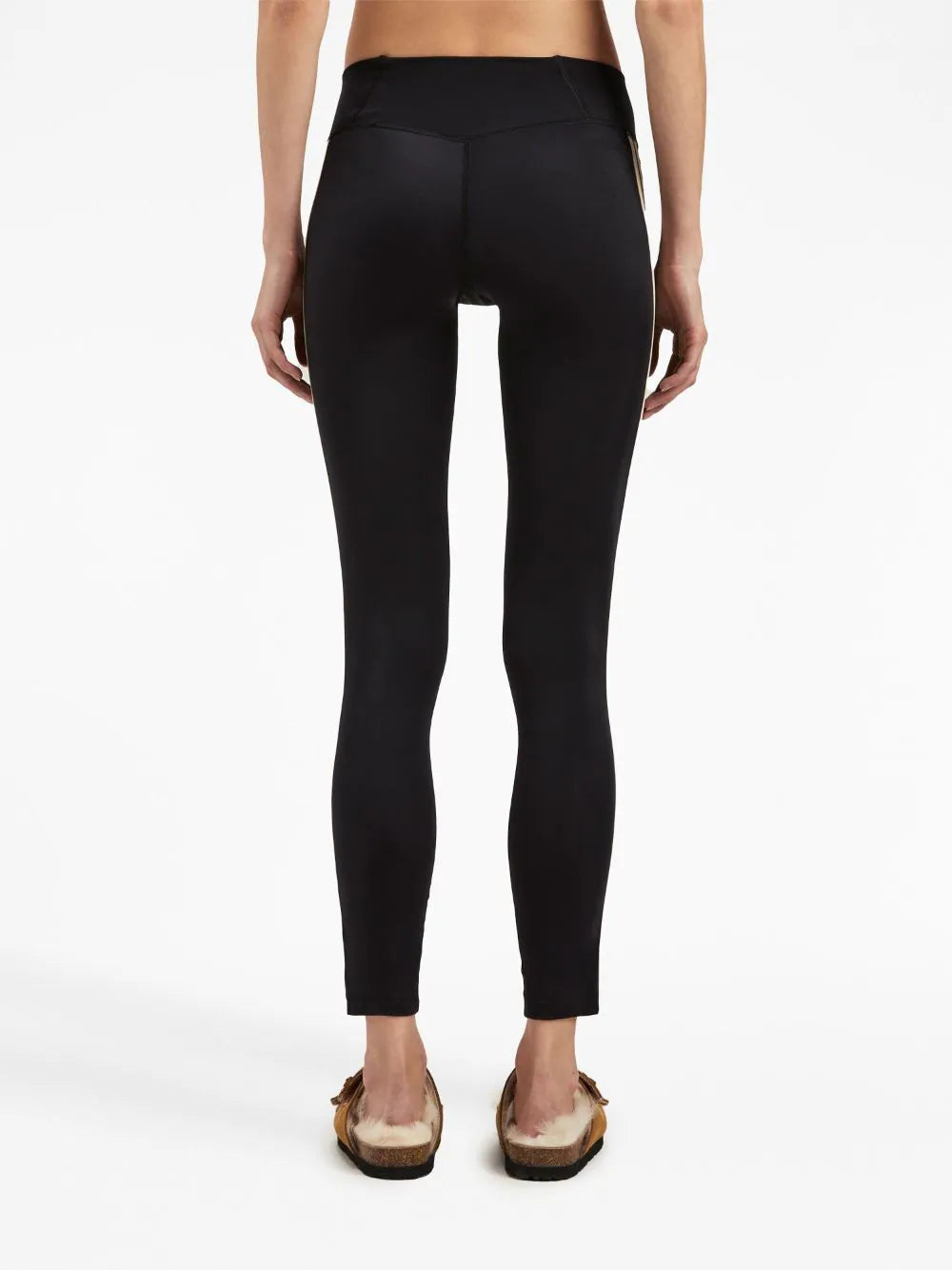 PALM ANGELS WOMEN New Classic Training Leggings Black/White - MAISONDEFASHION.COM