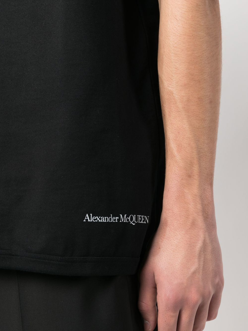 ALEXANDER MCQUEEN Skull Logo T-Shirt Black - MAISONDEFASHION.COM