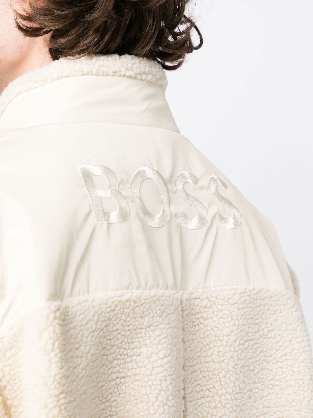 BOSS Zip-up Sweatshirt Open White - MAISONDEFASHION.COM