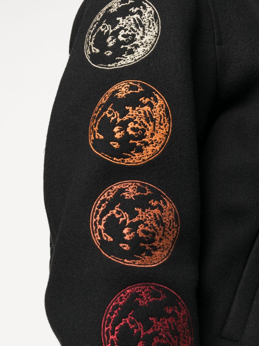 OFF-WHITE MEN Moon Phase Varsity Field Jacket Black/White - MAISONDEFASHION.COM