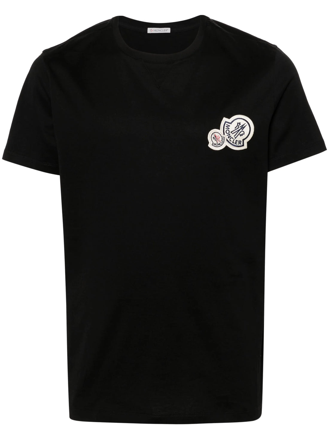 MONCLER Double Logo Patch T-shirt Black - MAISONDEFASHION.COM