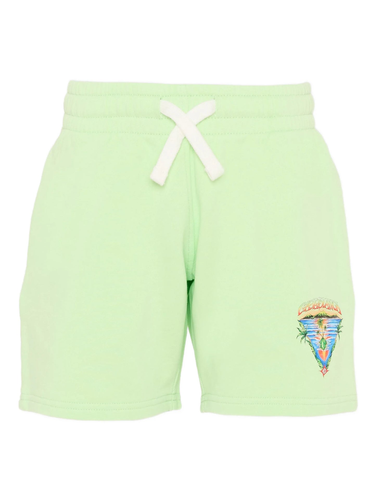 CASABLANCA KIDS Boys Innocence Triangle Sweatshorts Green - MAISONDEFASHION.COM