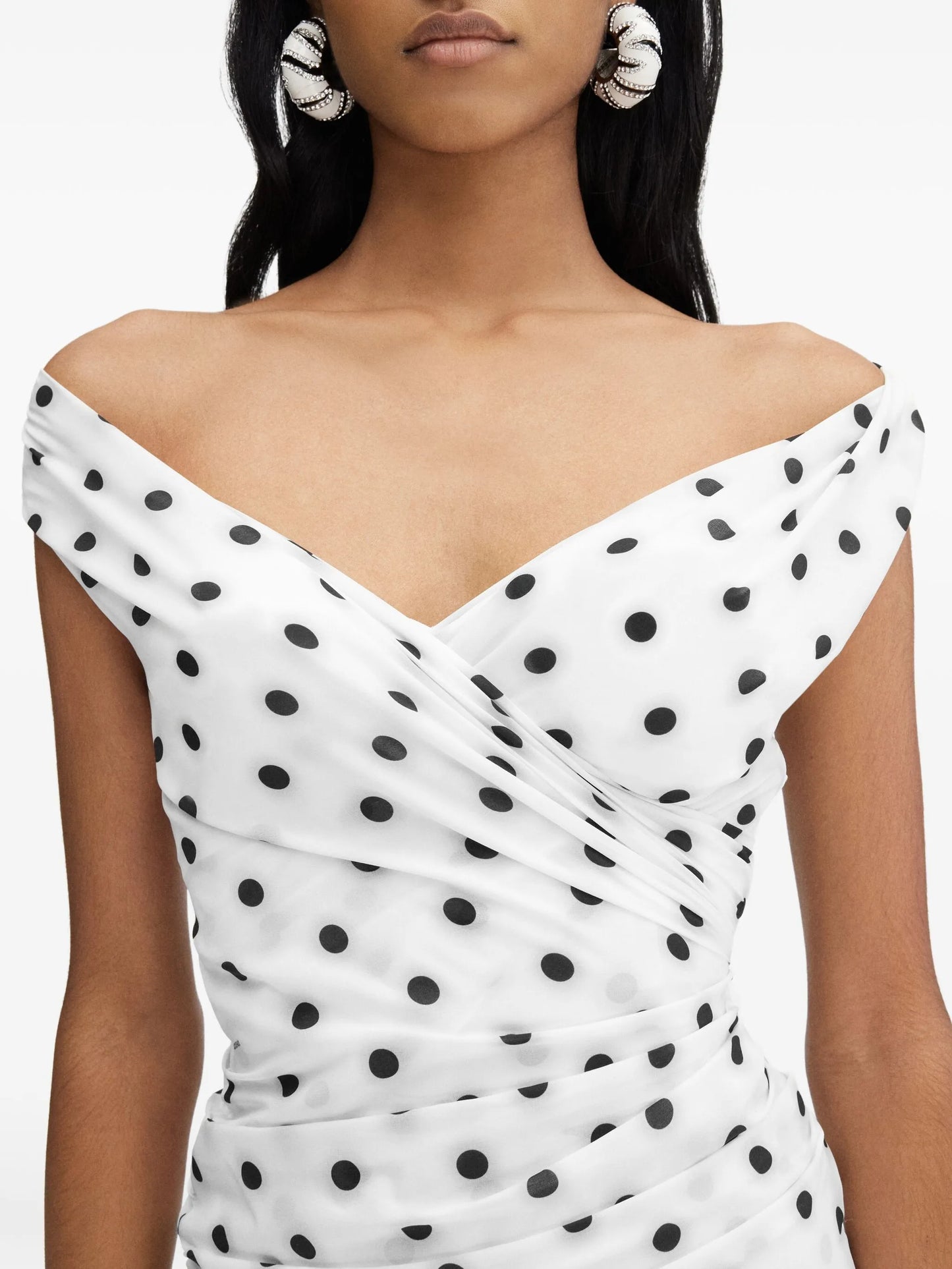 ワンピース JACQUEMUS WOMEN The Rita Polka-Dot Printed Dress White/Black The Rita dress by JACQUEMUS | Official website