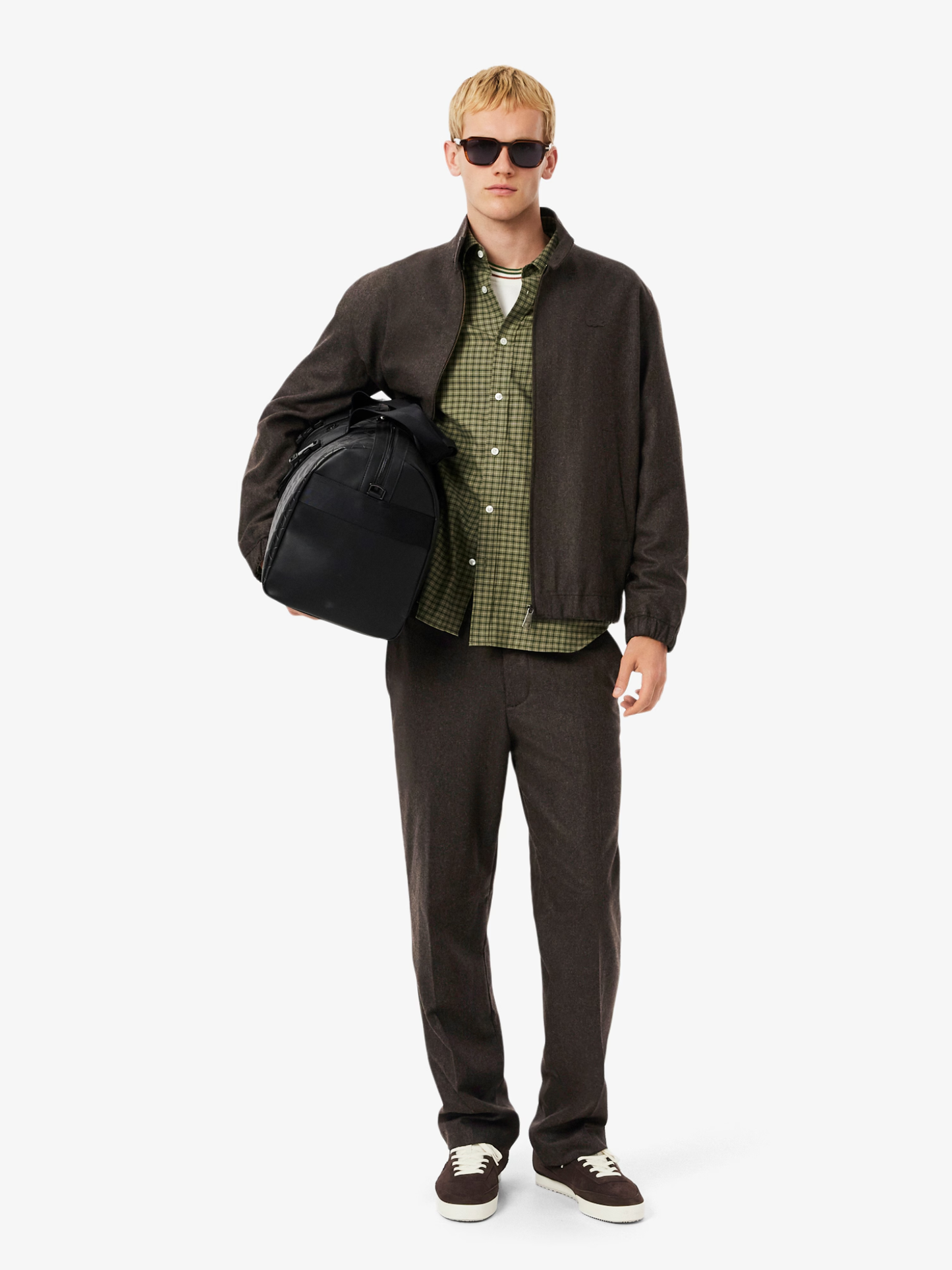 LACOSTE Wool Harrington Jacket Brown – MAISONDEFASHION.COM
