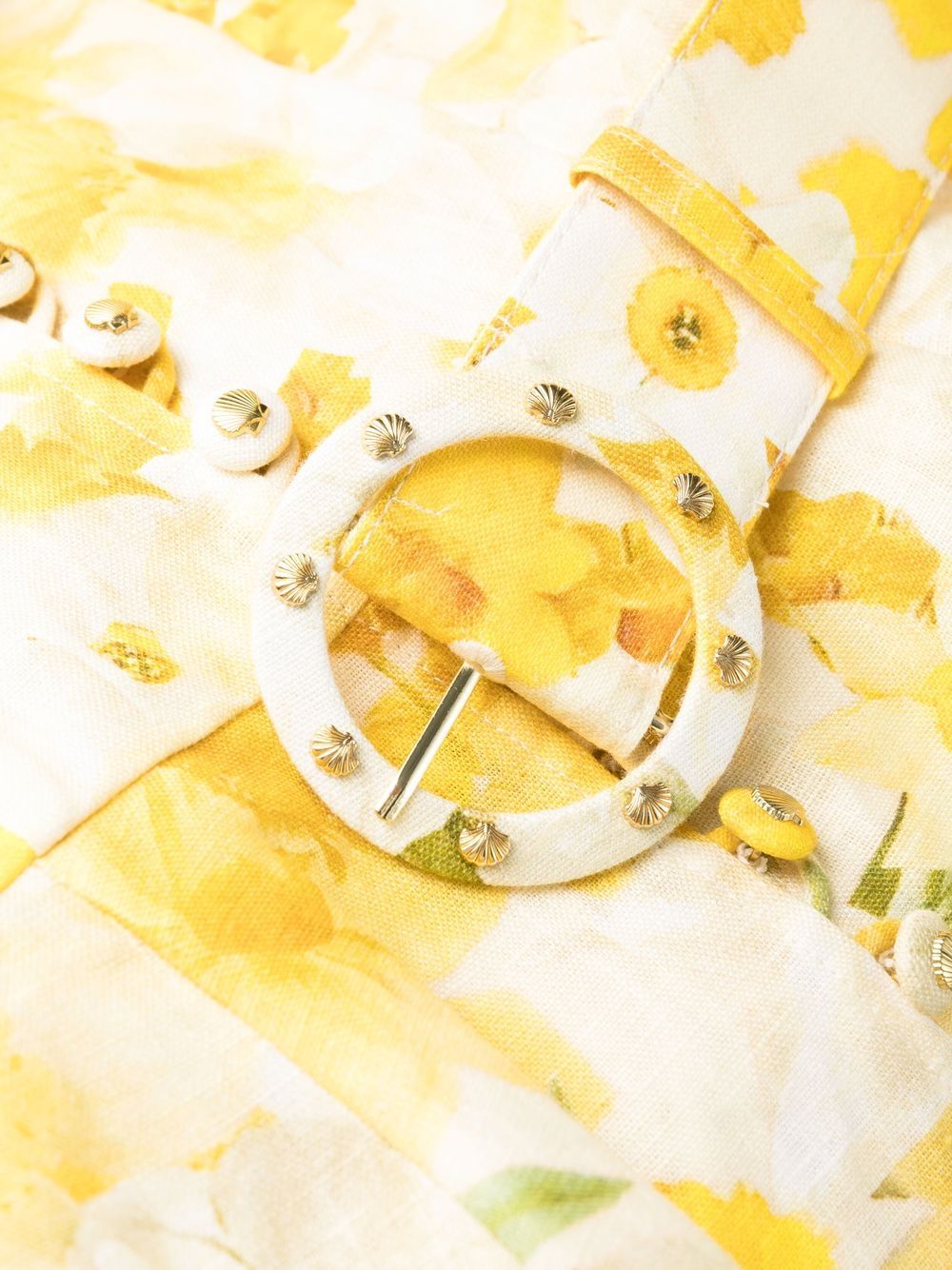 ZIMMERMANN WOMEN Wonderland Mini Buttoned Dress Yellow MAISONDEFASHION.COM ZIMMERMANN WOMEN Wonderland Mini Buttoned Dress Yellow MAISONDEFASHION.COM