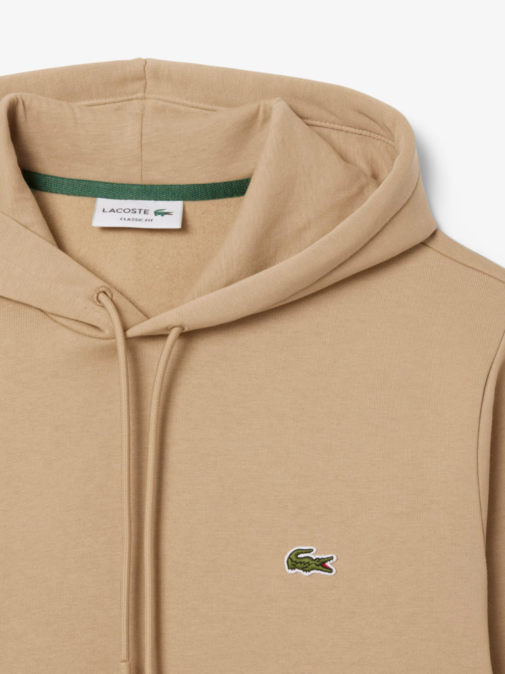 LACOSTE Fleece Hoodie Beige –