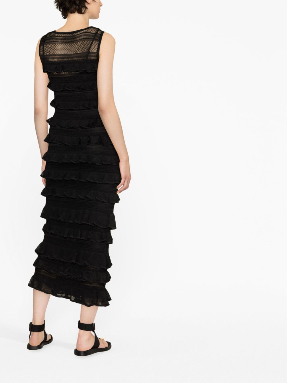 zimmermann frilled midi dress Metallic Chocolate Hypnotic Lace Frill Midi Dress