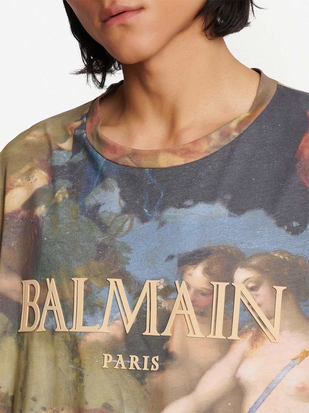 BALMAIN Oversized Fit Pastel Print SS T-Shirt Multi