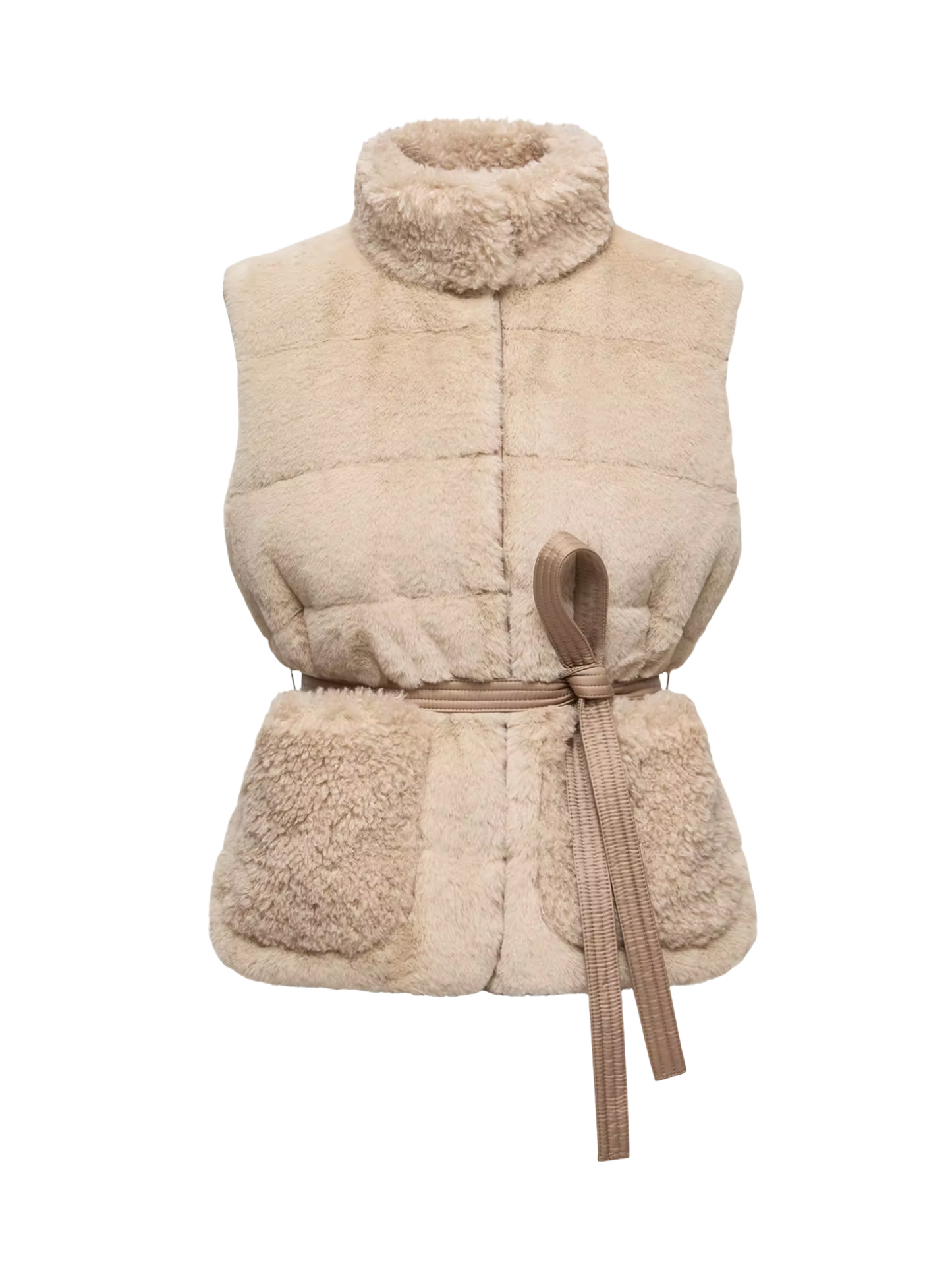 MONCLER WOMEN Joui Teddy Down Gilet Light Beige - MAISONDEFASHION.COM