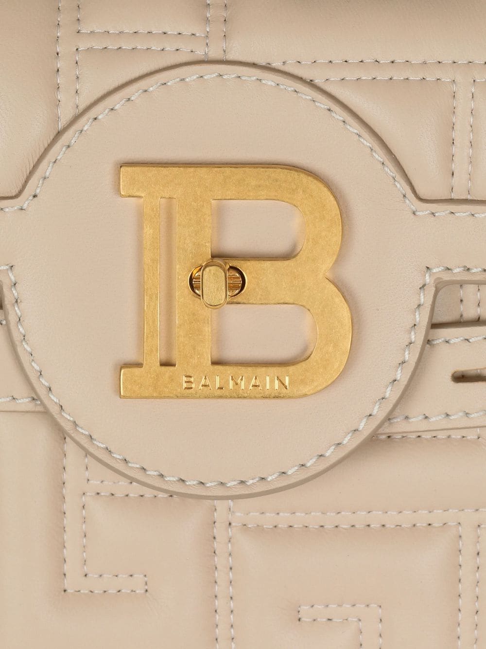 BALMAIN WOMEN BBUZZ 23 Soft Quilted Lamb Skin Flap Bag Sable/Creme - MAISONDEFASHION.COM