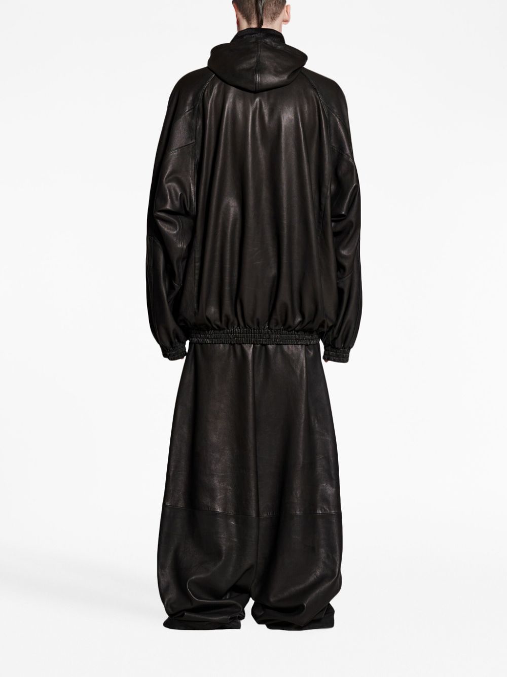 BALENCIAGA UNISEX 3B Sports Icon Leather Jacket Black