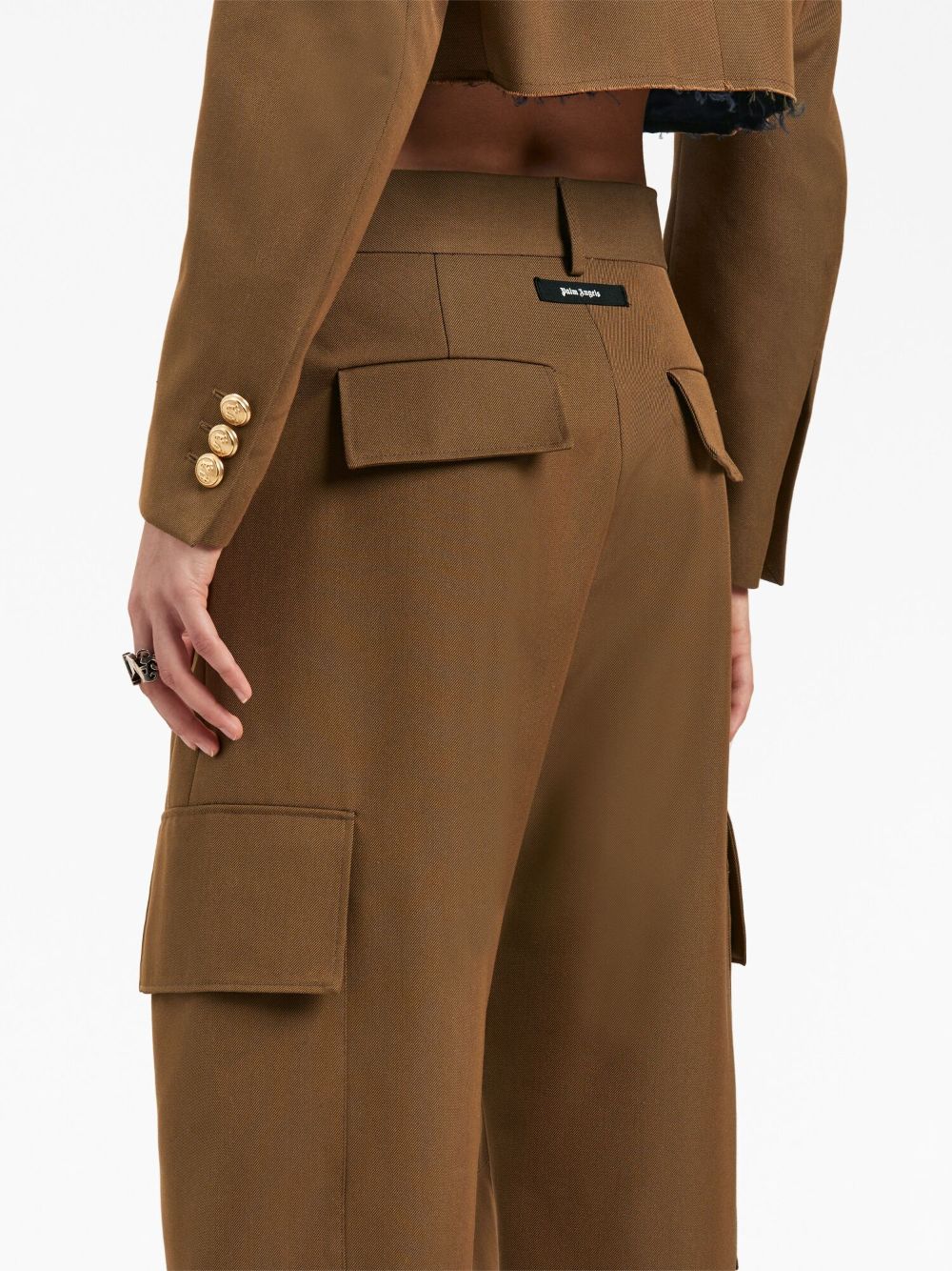 PALM ANGELS WOMEN Suit Cargo Pants Brown/Black - MAISONDEFASHION.COM