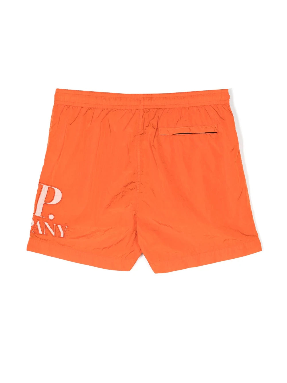 C.P. COMPANY KIDS Big Logo Beach Shorts Orange - MAISONDEFASHION.COM