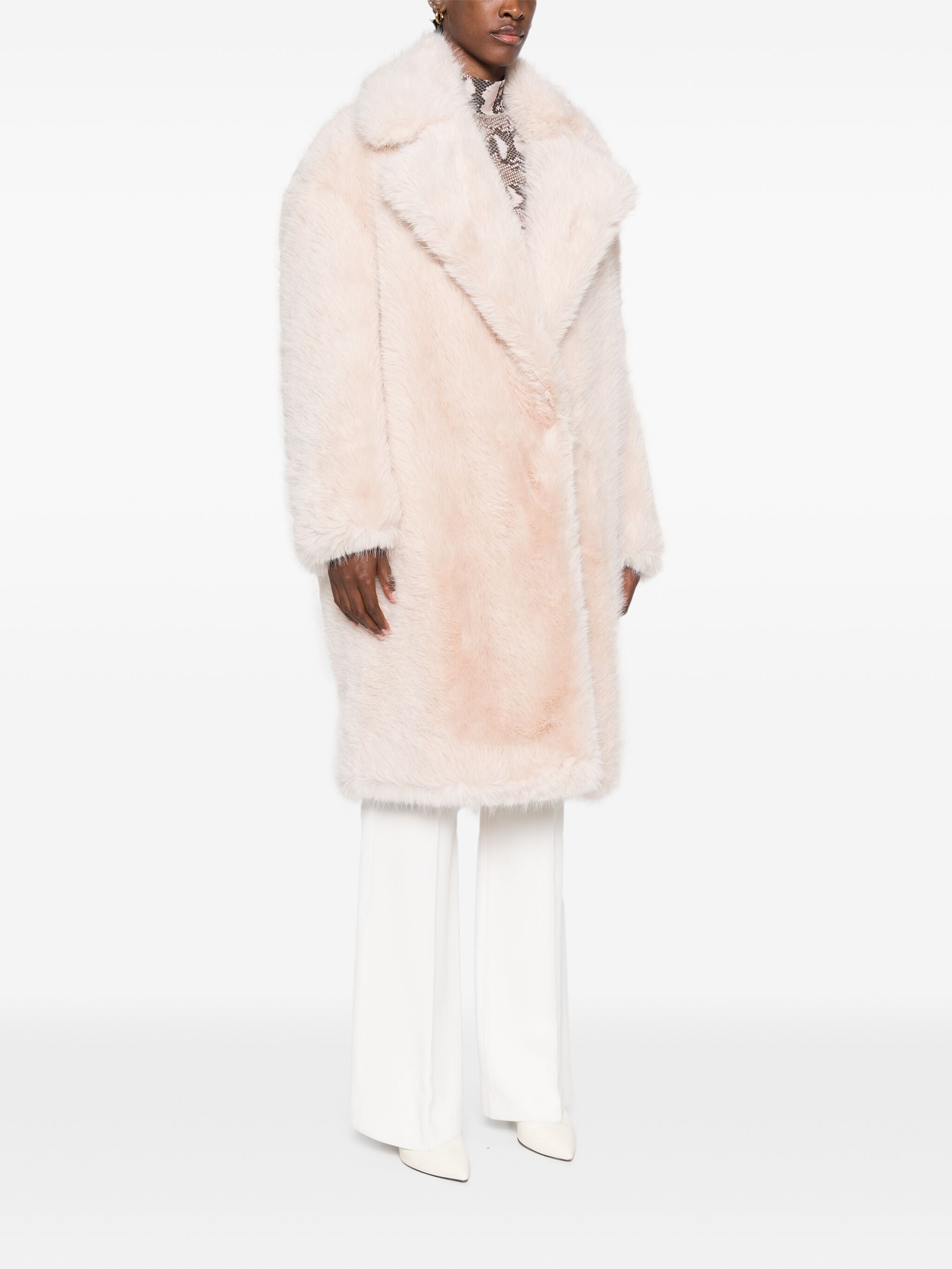 ダウンジャケット・コート MAX MARA WOMEN Faux-fur Midi Coat Light Pink MAX MARA WOMEN Faux-fur Midi Coat Light Pink