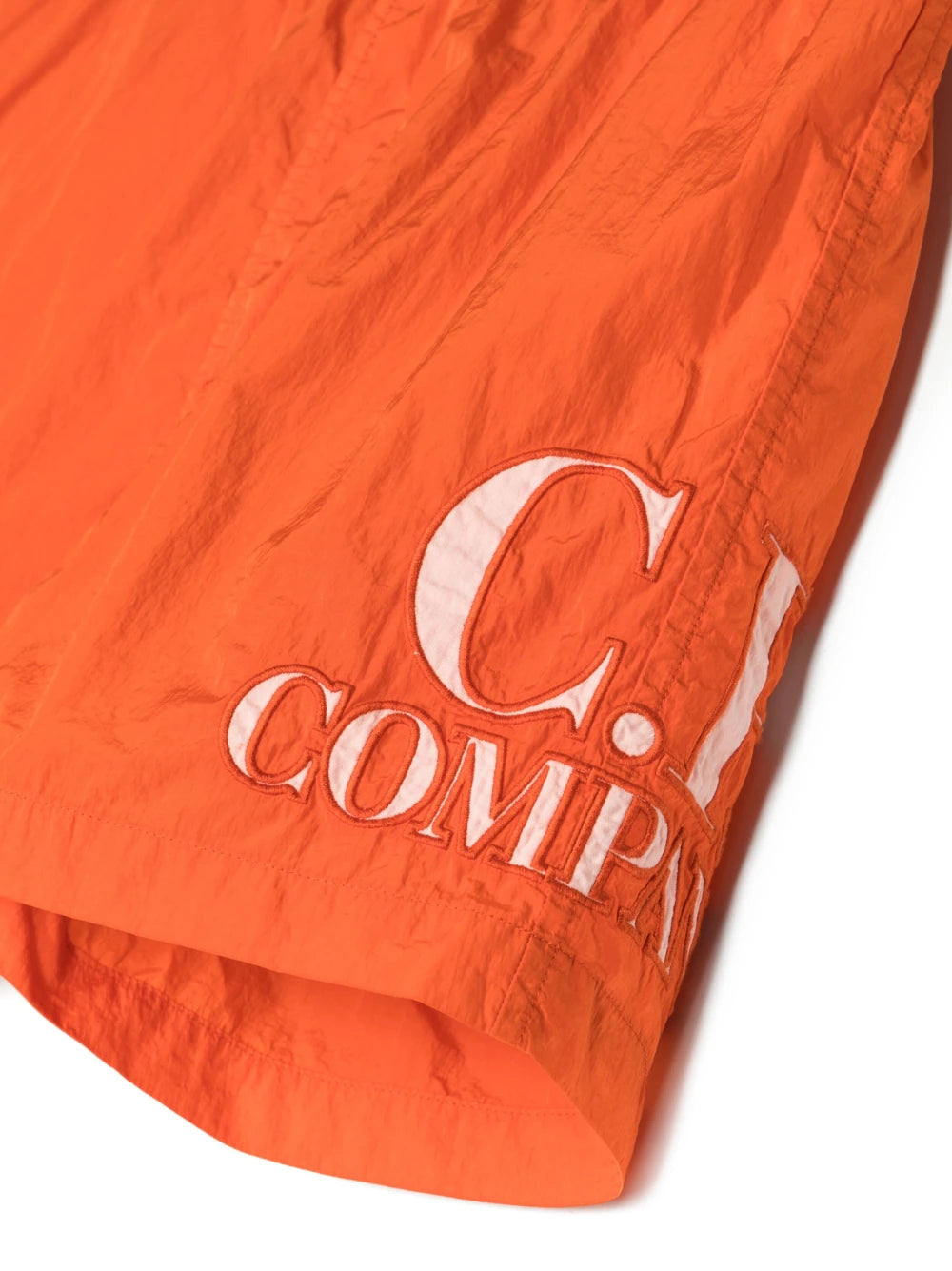 C.P. COMPANY KIDS Big Logo Beach Shorts Orange - MAISONDEFASHION.COM