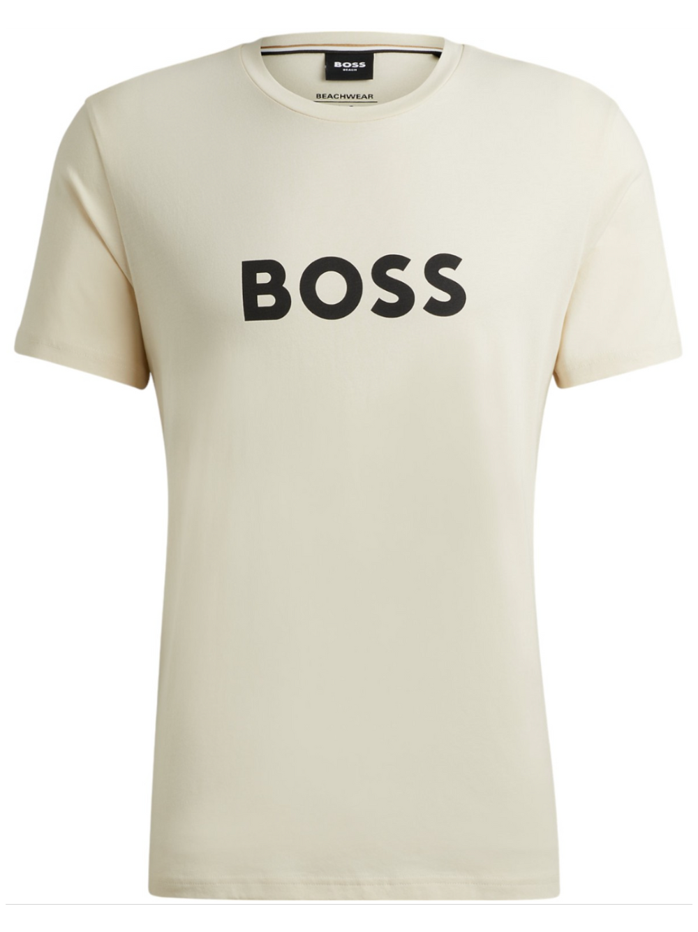 BOSS MEN Logo-print Cotton Regular-fit T-Shirt Beige Open White - MAISONDEFASHION.COM