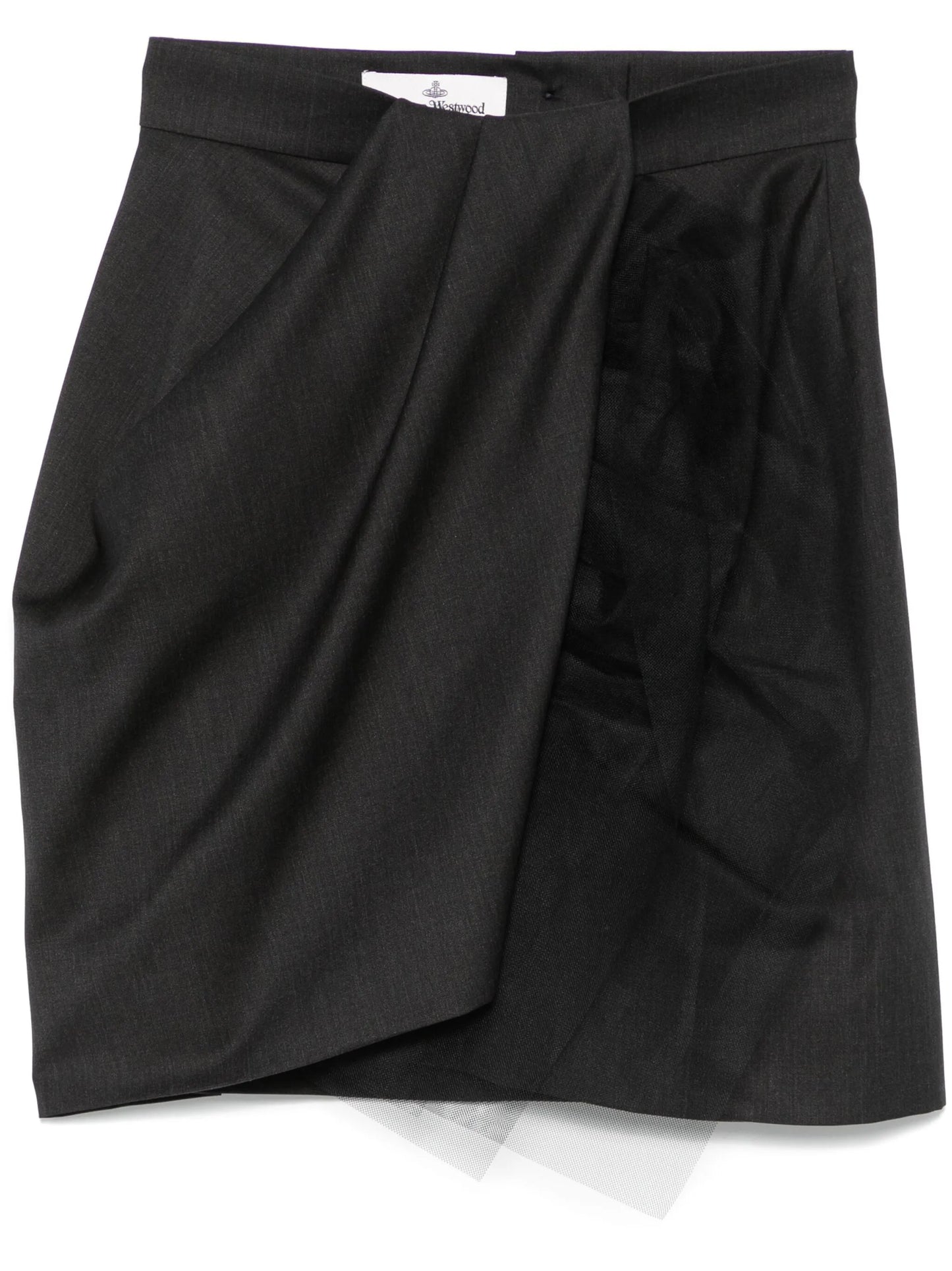 VIVIENNE WESTWOOD WOMEN Drape Mini Skirt Black/Charcoal - MAISONDEFASHION.COM
