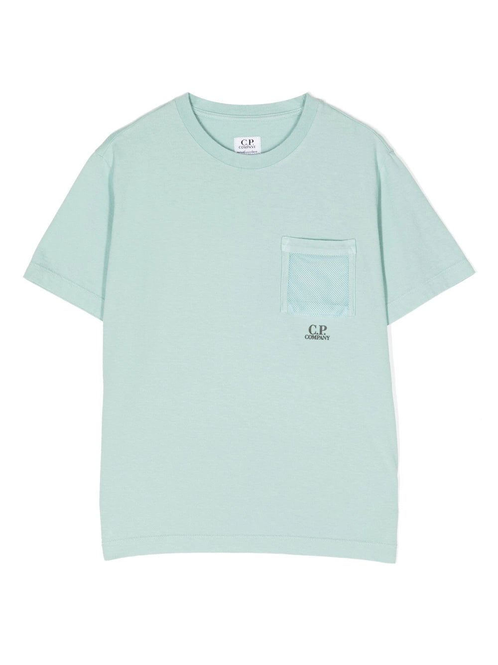 C.P. COMPANY KIDS Logo Pocket T-Shirt Light Blue - MAISONDEFASHION.COM