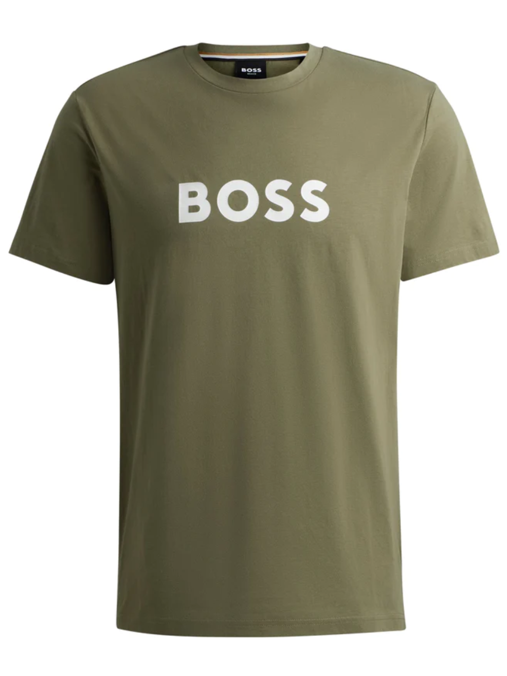 BOSS MEN Logo-print Cotton Regular-fit T-shirt Green Khaki - MAISONDEFASHION.COM