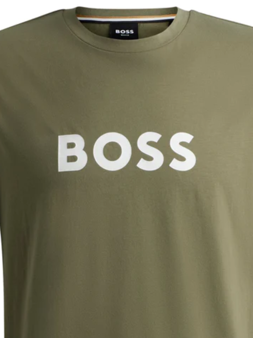 BOSS MEN Logo-print Cotton Regular-fit T-shirt Green Khaki - MAISONDEFASHION.COM