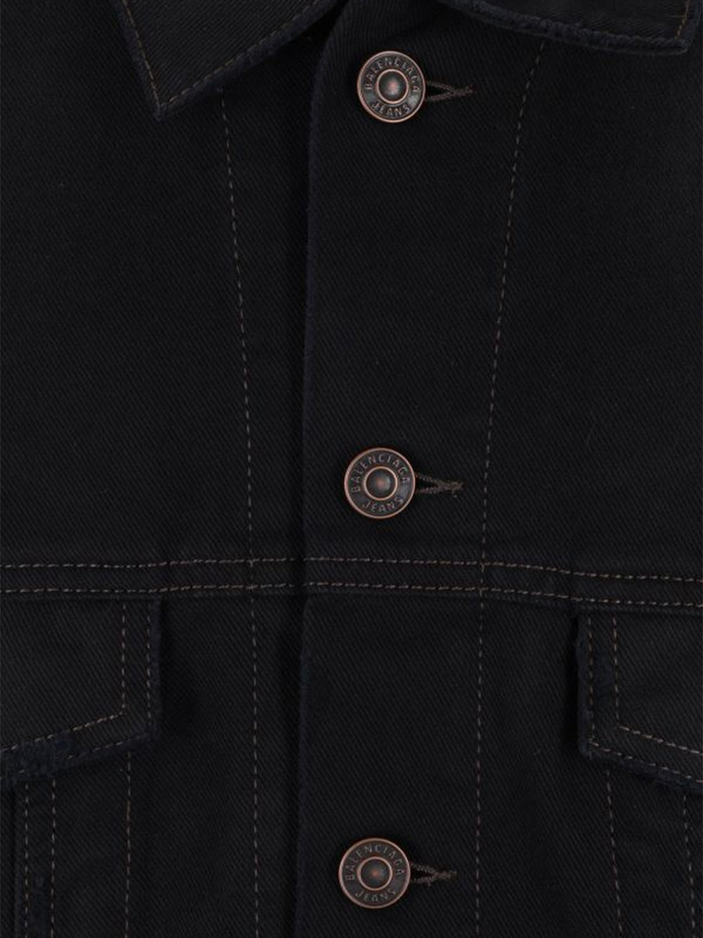 BALENCIAGA Oversized Jacket With Obscured Logo In Cotton Denim Black - MAISONDEFASHION.COM