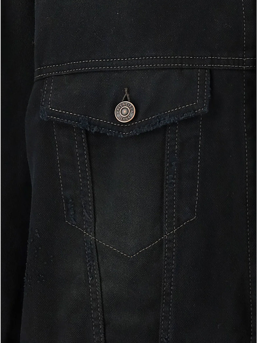 BALENCIAGA Oversized Jacket With Obscured Logo In Cotton Denim Black - MAISONDEFASHION.COM
