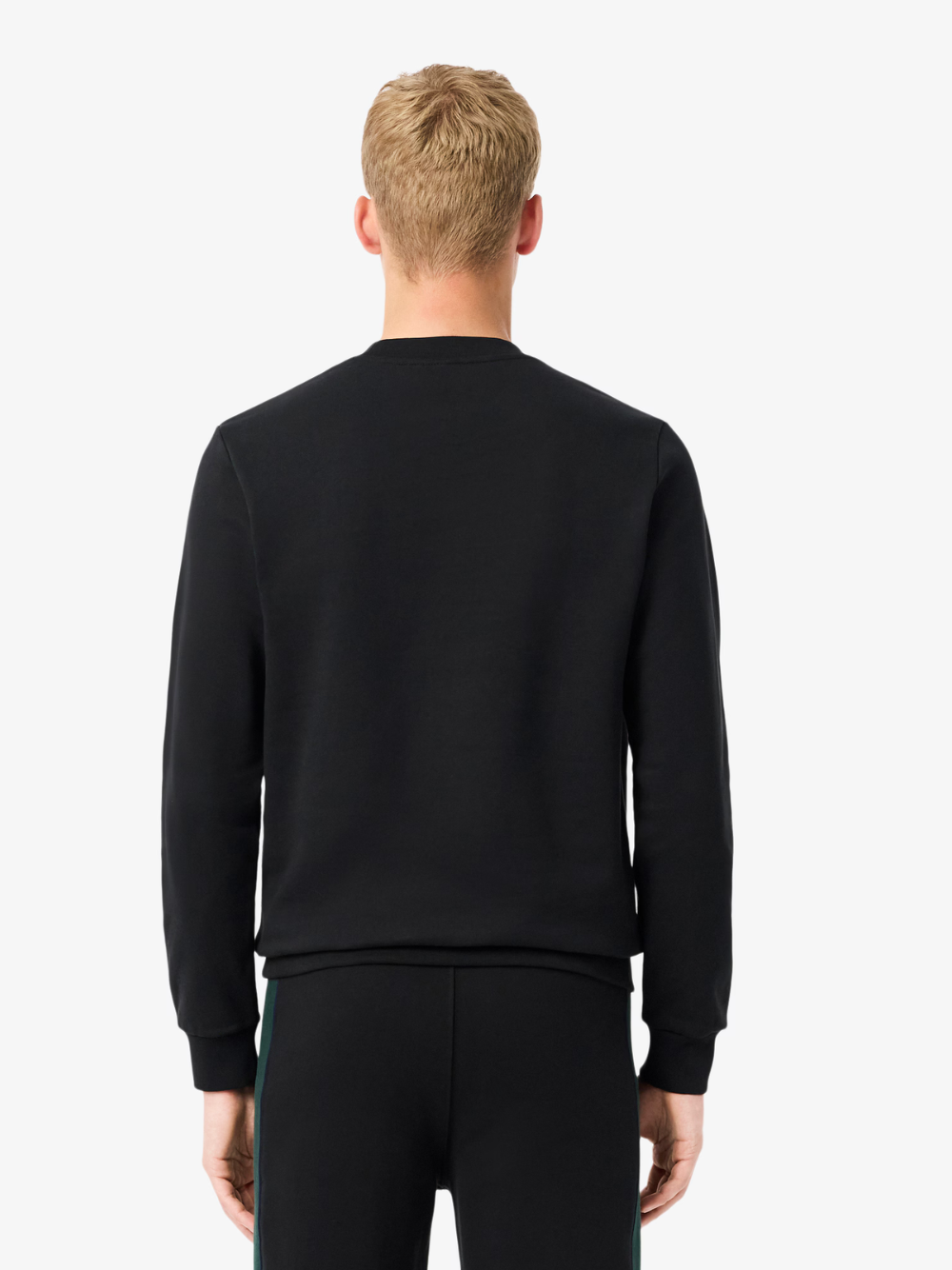 LACOSTE Colour-Block Fleece Sweatshirt - close-up of collar and neckline construction