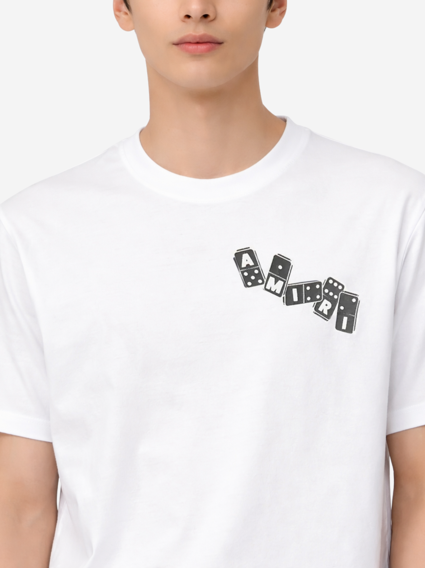 AMIRI Domino Graphic T-shirt White - MAISONDEFASHION.COM