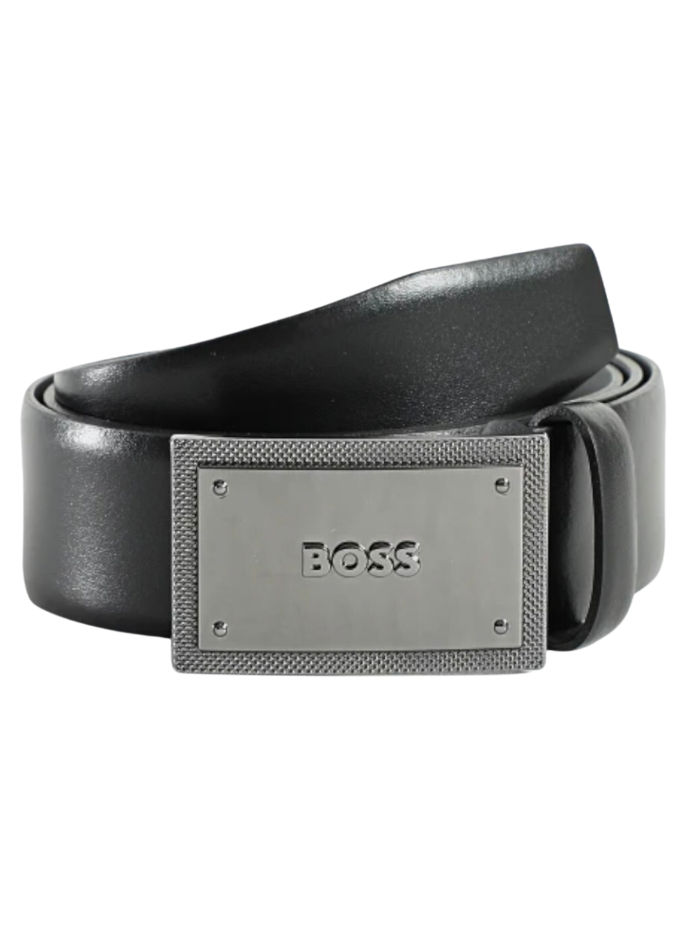 BOSS MEN Icon-G Leather Belt Black - MAISONDEFASHION.COM
