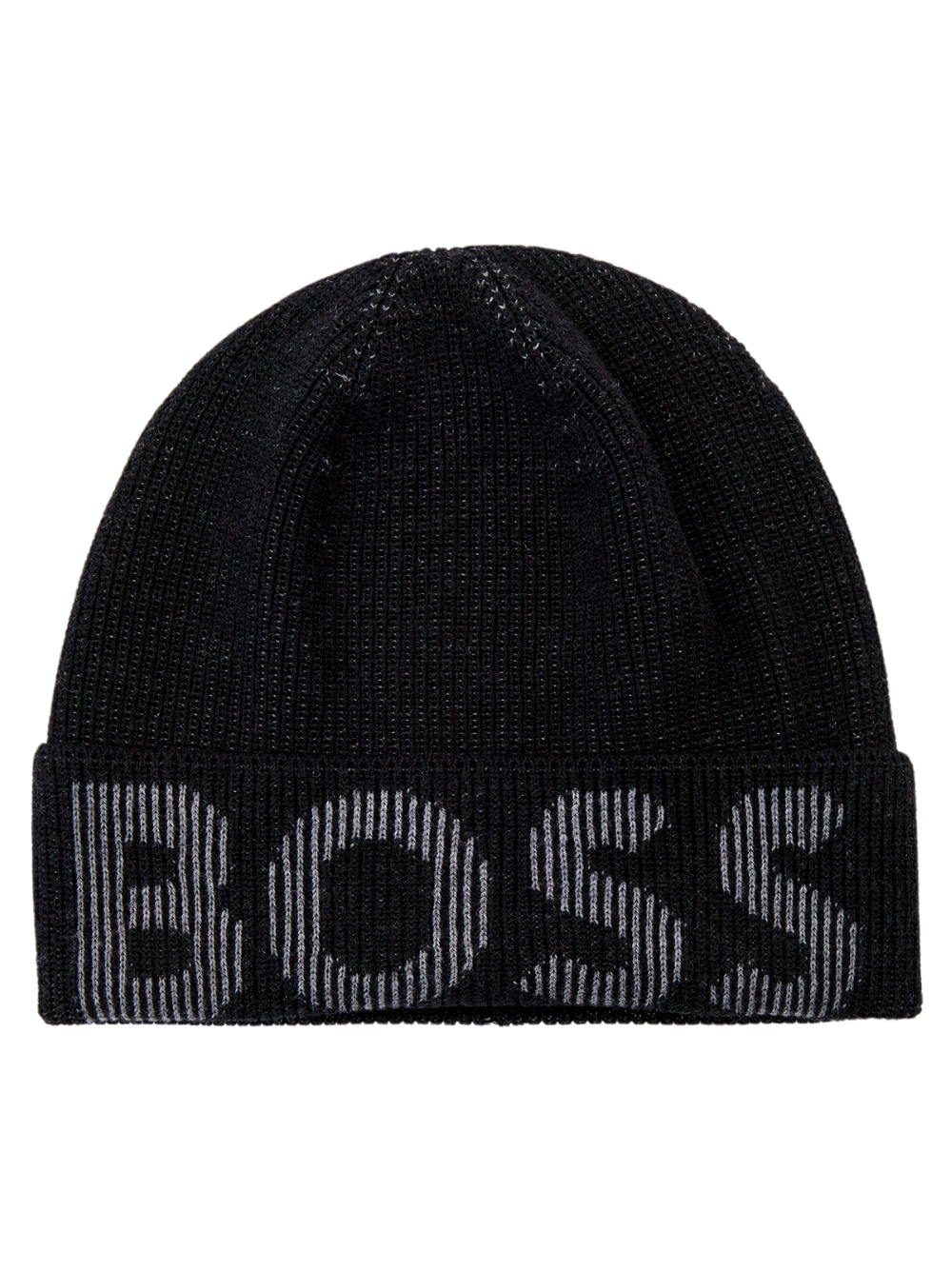BOSS MEN Lamico Knitted Beanie Hat Black - MAISONDEFASHION.COM