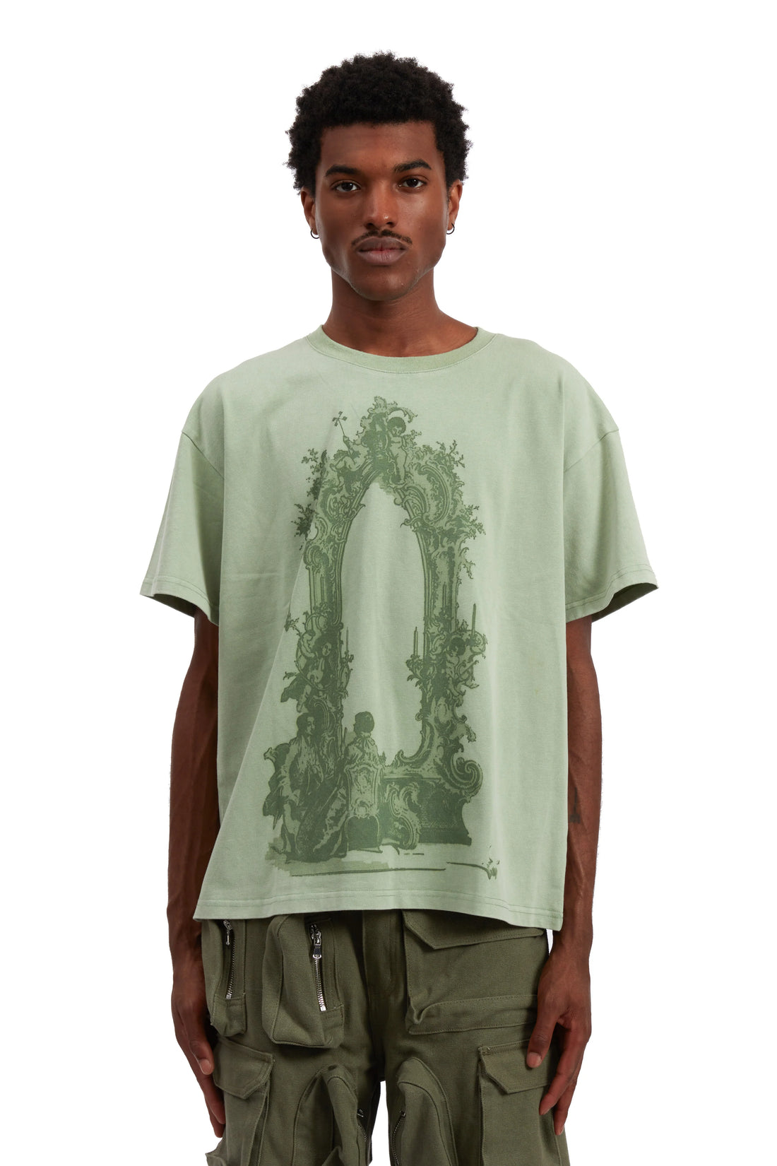 WHO DECIDES WAR ARC Mirror Print T-Shirt Olive