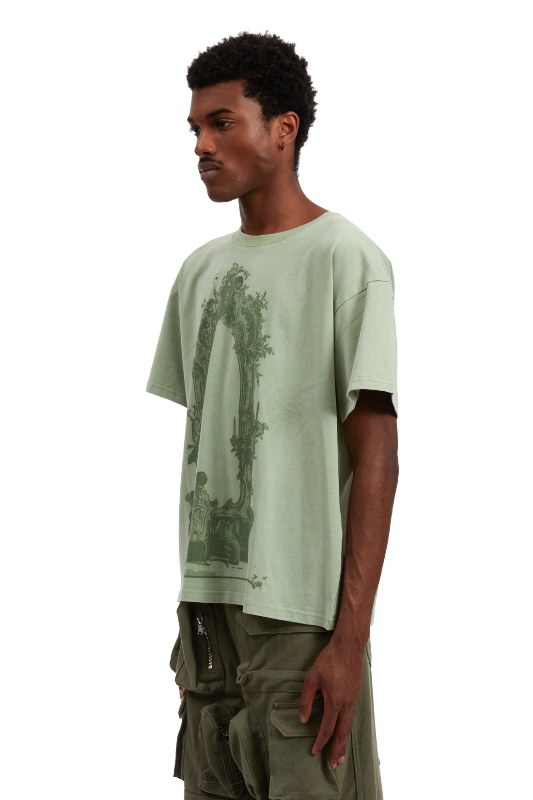 WHO DECIDES WAR ARC Mirror Print T-Shirt Olive