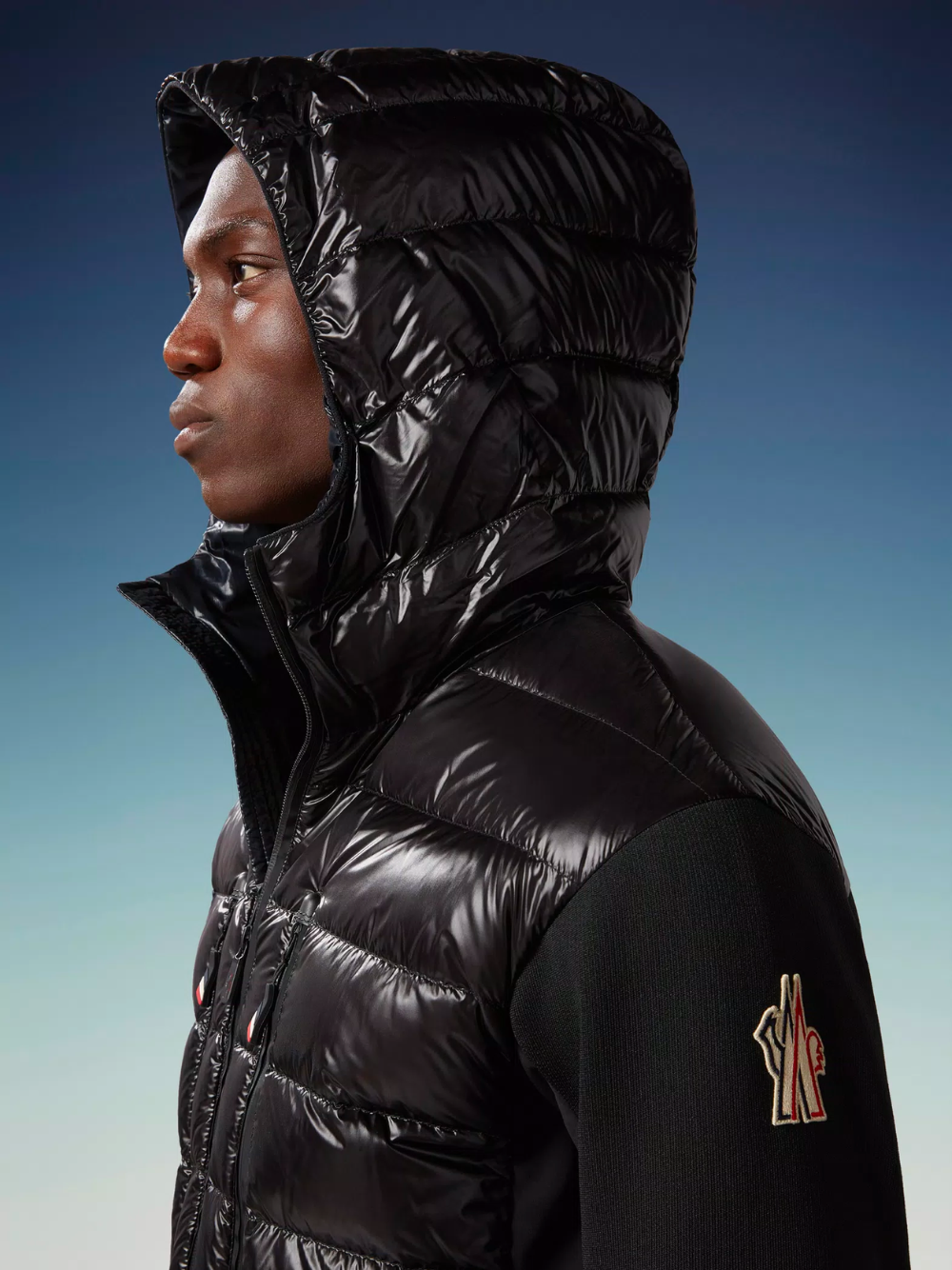 MONCLER GRENOBLE Padded Zip-Up Hoodie Black