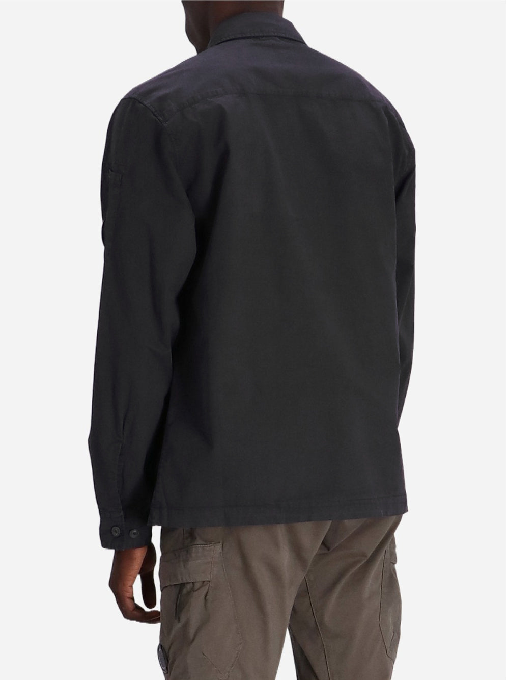 C.P. COMPANY Logo Lens Patch Detail Pocket Overshirt Black - MAISONDEFASHION.COM