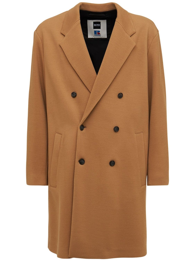 BOSS X RUSSELL ATHLETIC Overcoat Beige - MAISONDEFASHION.COM