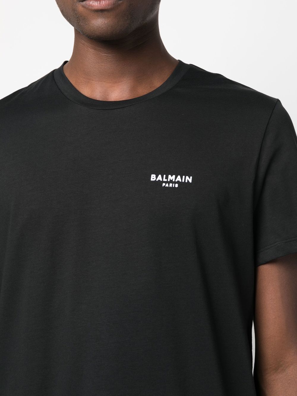 BALMAIN Flock T-Shirt Black/White - MAISONDEFASHION.COM