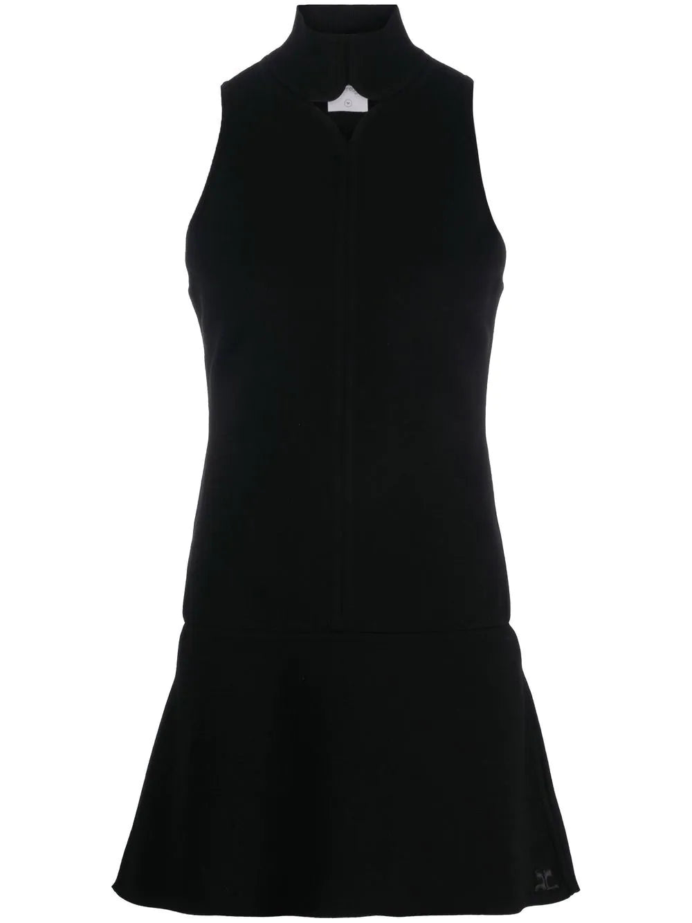 COURRÉGES WOMEN Diamond Neck Dress Black - MAISONDEFASHION.COM