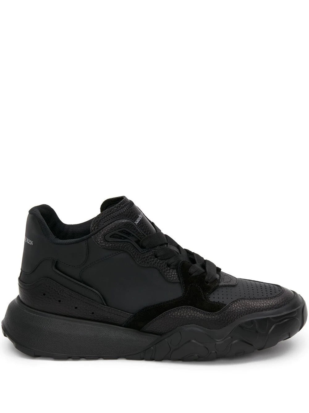 ALEXANDER MCQUEEN Leather Low-top Sneakers Black - MAISONDEFASHION.COM